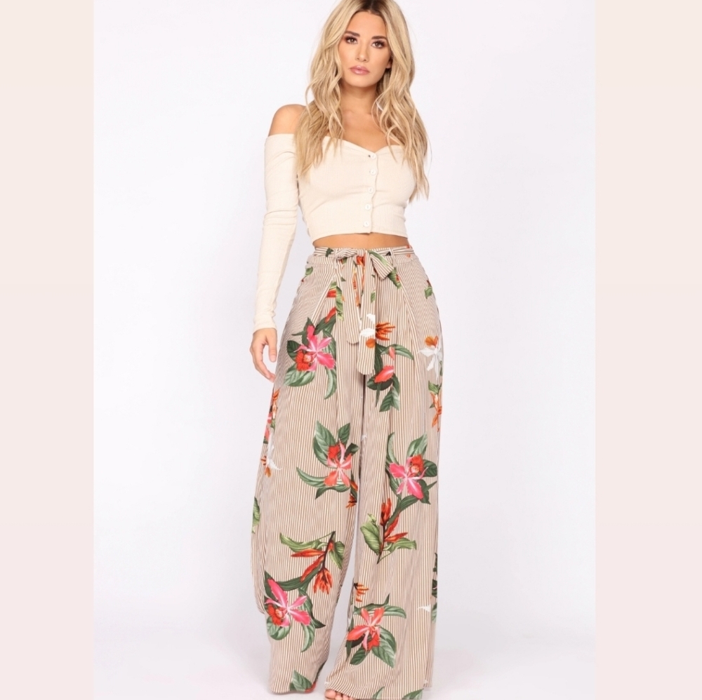 Fashion nova floral wide leg pants